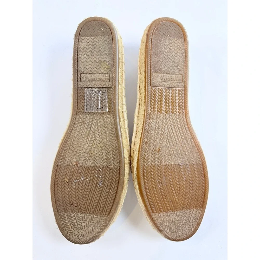 Sperry Espadrille Flats Women 8M Beige Canvas Slip‎ On Jute Sole STS95780